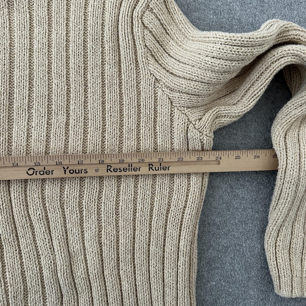 Vintage Polo Ralph Lauren Rib Knit Sweater Mens XL Beige Thick Heavy Chunky 90s - Picture 4 of 6